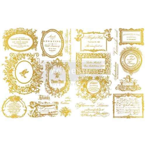 H2O Transfer Fleur De Minuit Gold Redesign with Prima 2 sheets