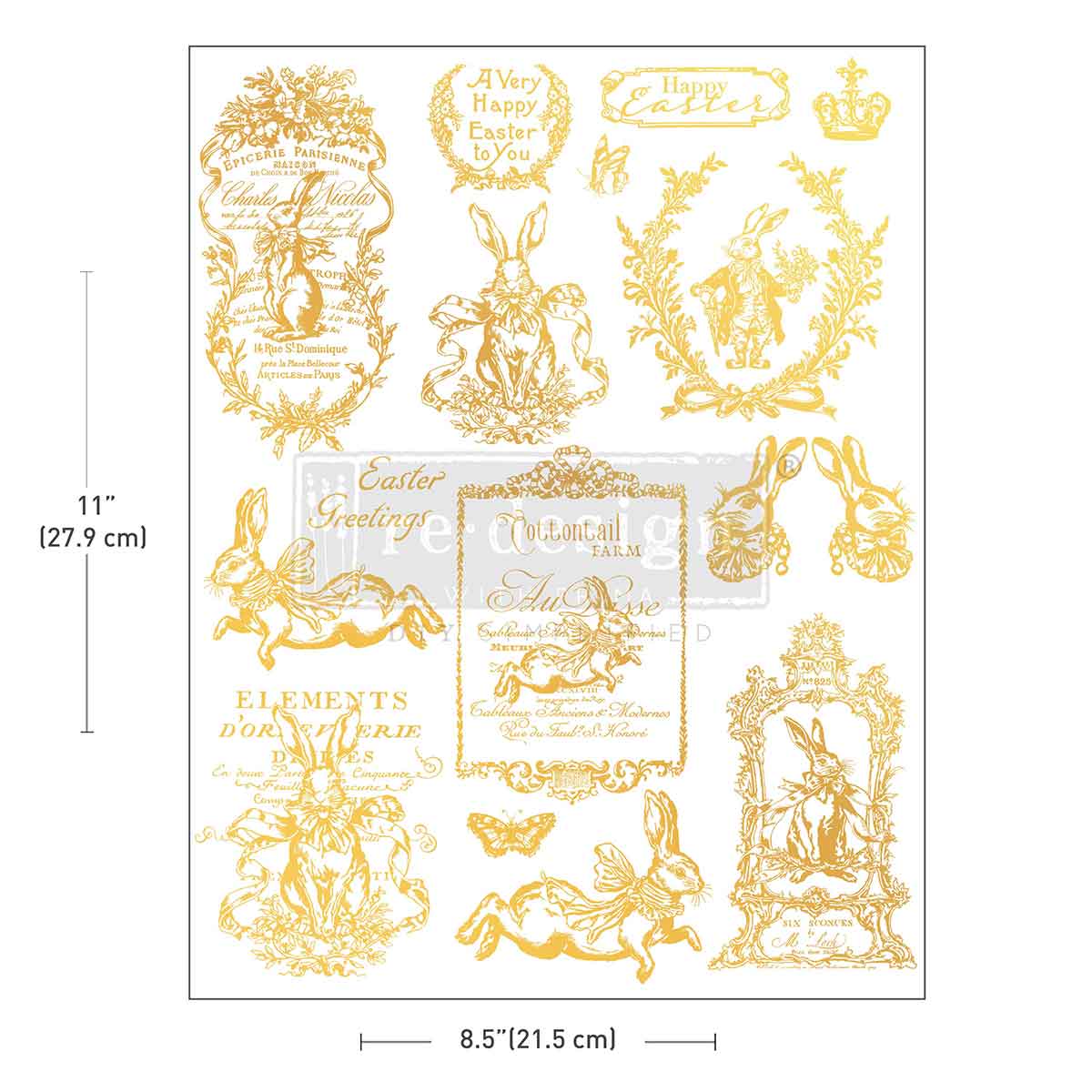 H2O transfer Gold Gilded Spring 1 sheet Redesign with Prima