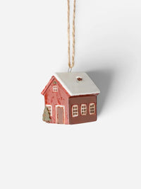 Hanging Mini ceramic village Red