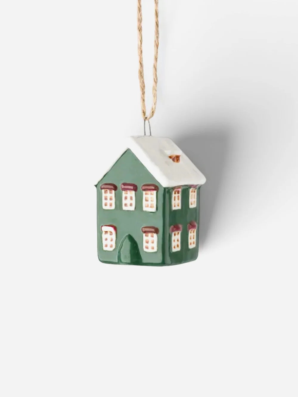 Hanging Mini ceramic village Green