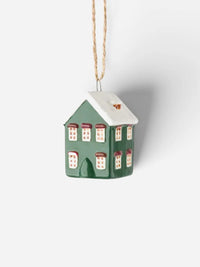 Hanging Mini ceramic village Green