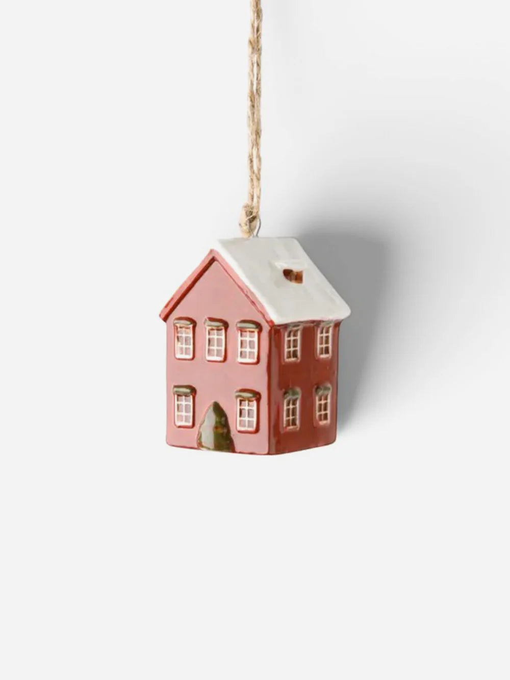 Hanging Mini ceramic village Red