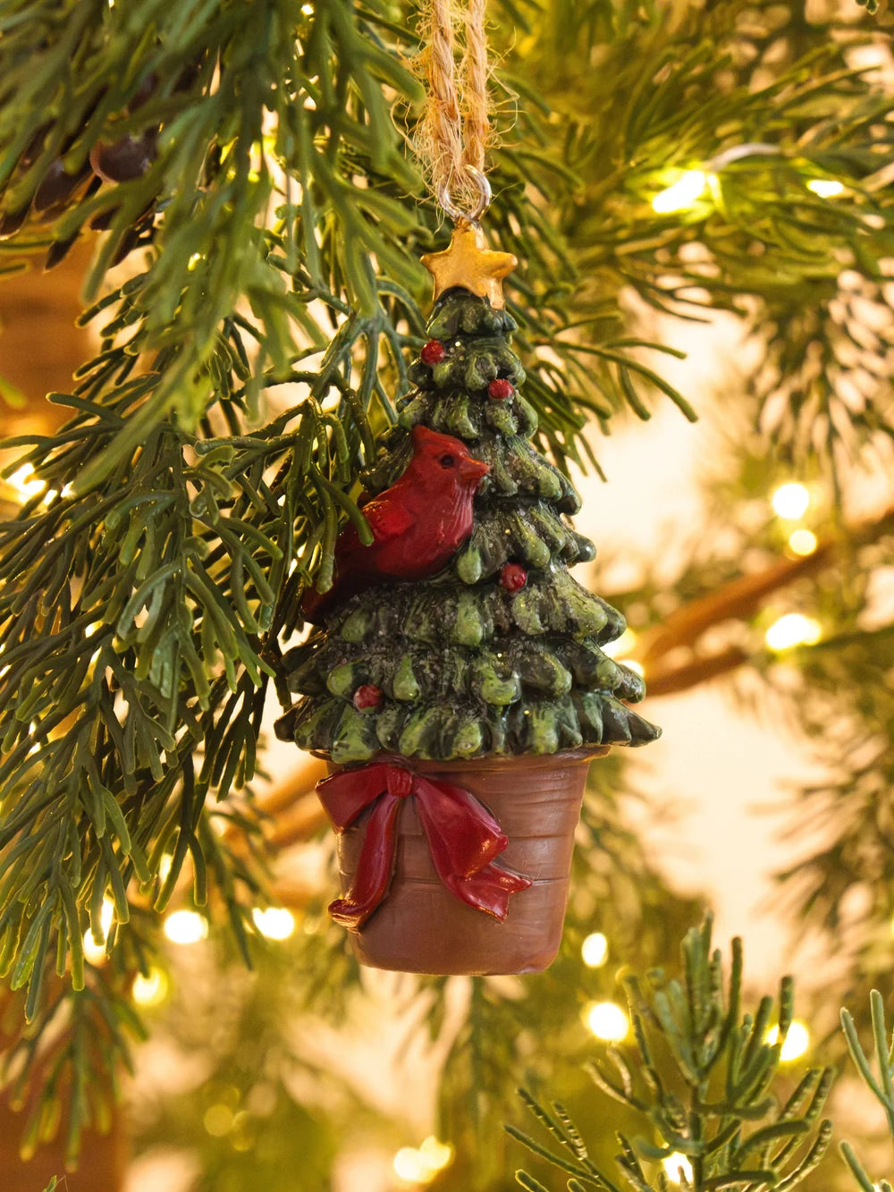 Hanging Potted Tree w Bird classic