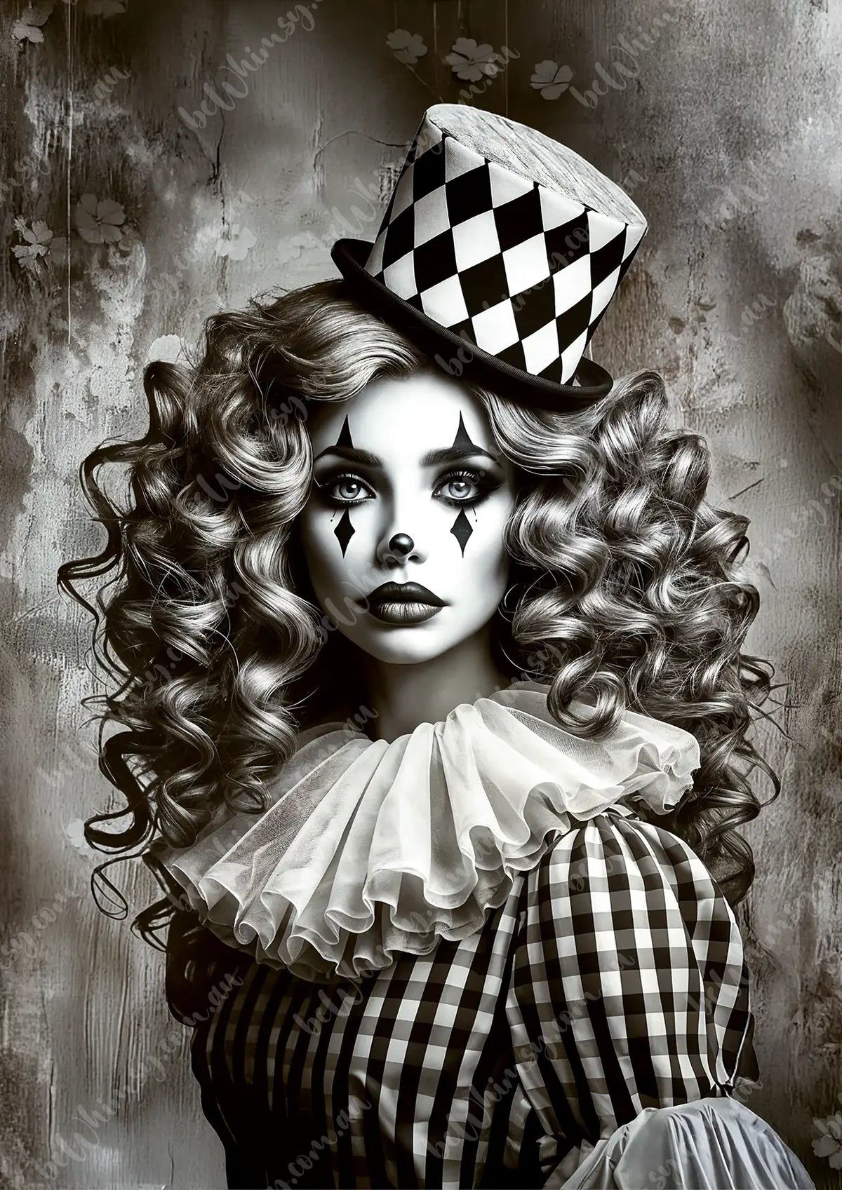 Harlequeen Mulberry Decoupage Paper steampunk, gothic cloan