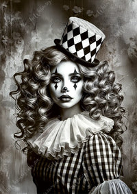 Harlequeen Mulberry Decoupage Paper steampunk, gothic clown