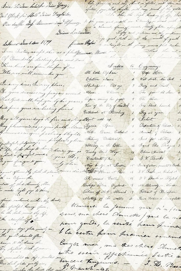 Harlequin Script Paper for Decoupage A3
