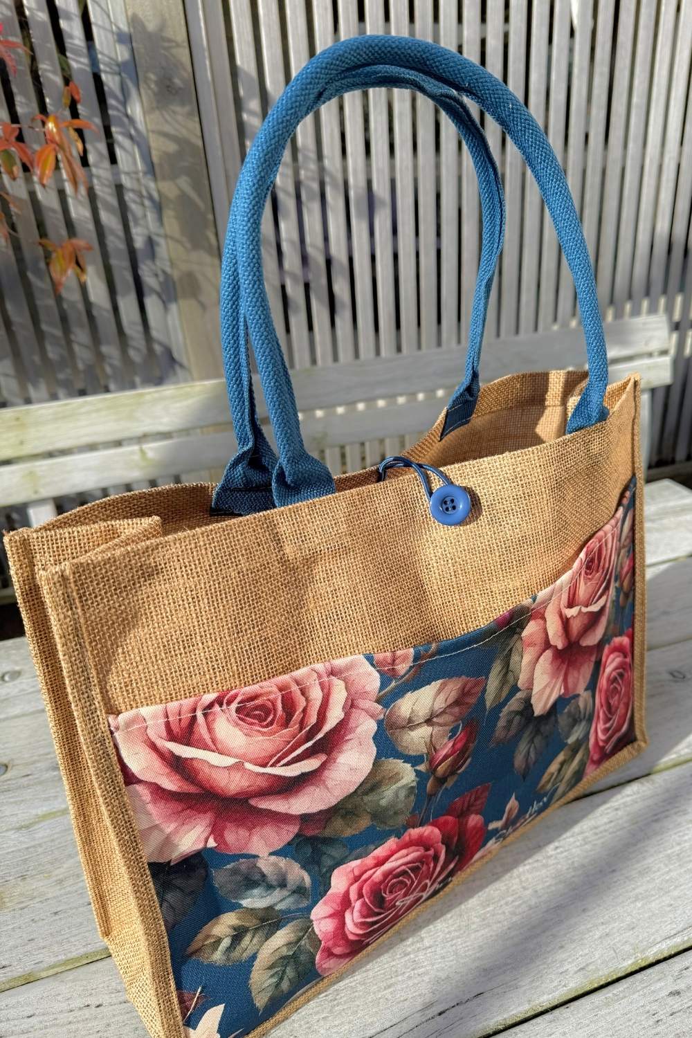 Heart Rose Jute Bag  Annah Stretton