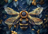 golden honey bee Hex Bee Mulberry Decoupage Paper