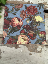 Blue & Burgundy floral Napkin for Decoupage