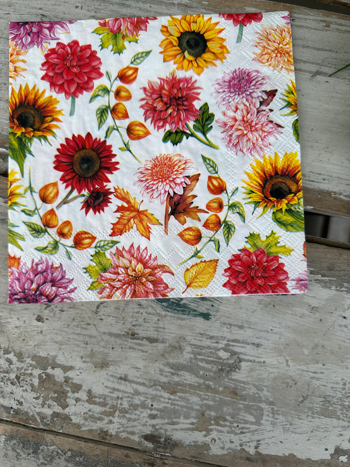 Autumn Blooming Napkin for Decoupage