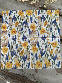 Spring Hyacinth, Daffodils & Eggs Napkin for Decoupage