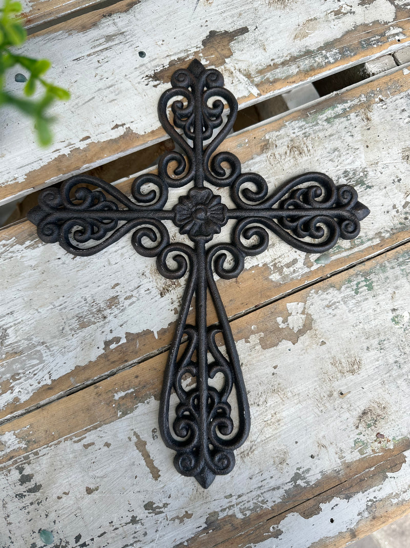 Cross black cast iron hanging