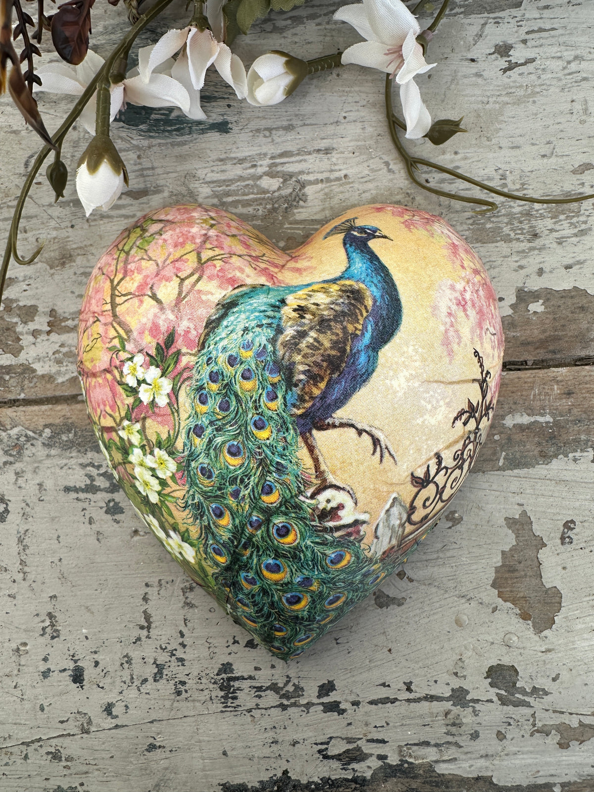Noble Peacock Ceramic Heart
