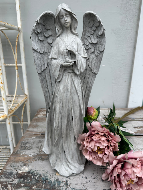 Angel Statue with bird