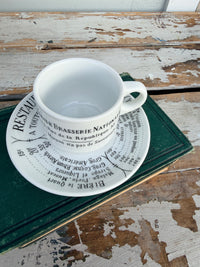 Porcelain French Espresso cup & Saucer French Made