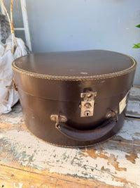 Hat Box Suitcase Vintage Brown Leather