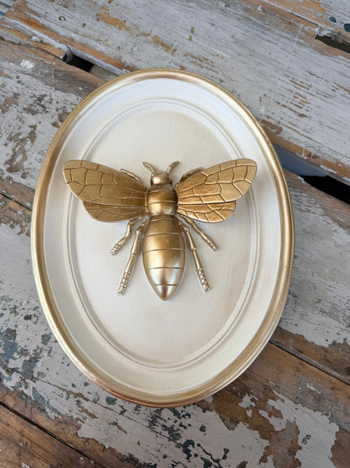 Golden Bee Ecru Wall Art