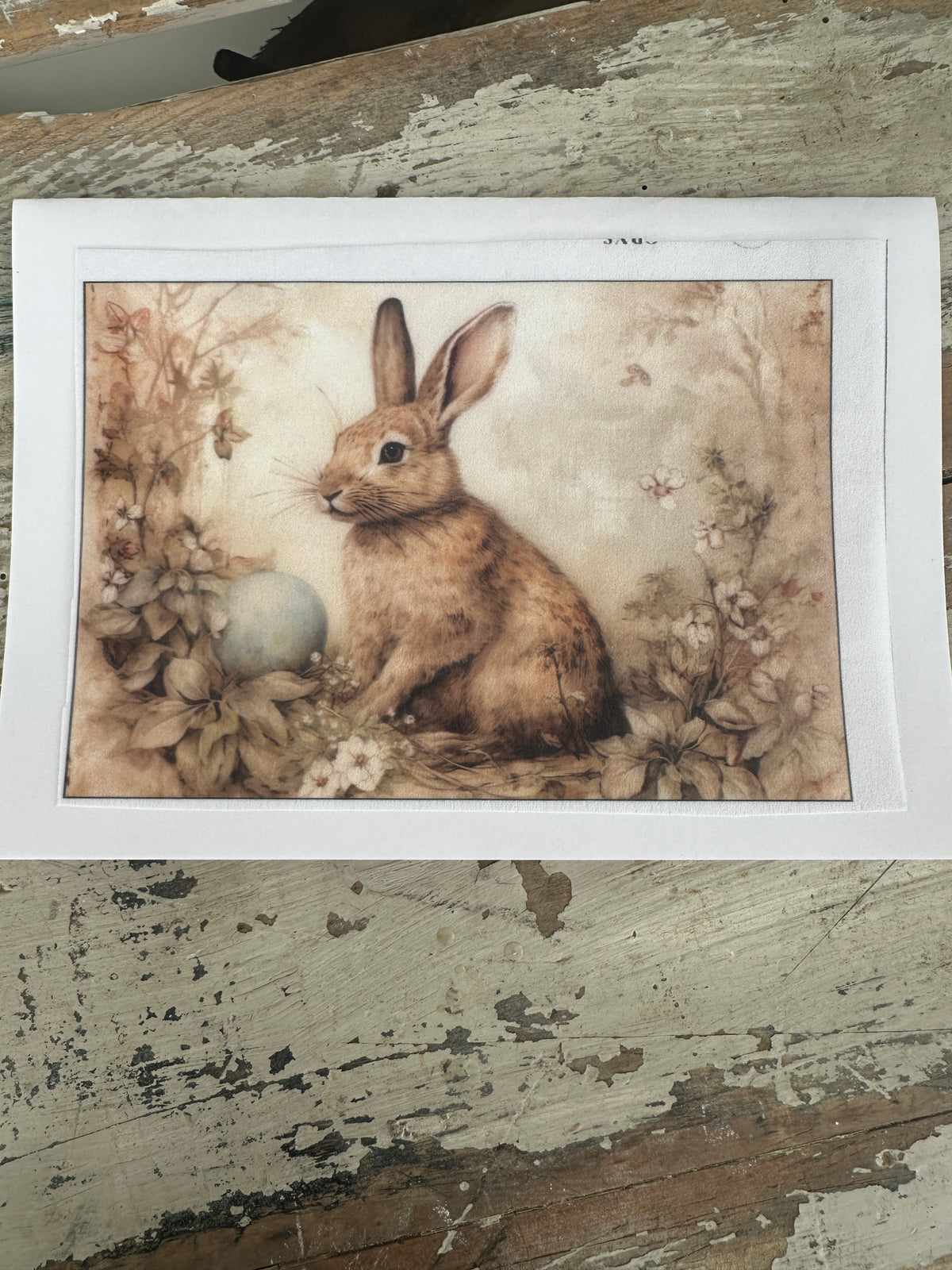 Vintage Easter Bunny Paper for Decoupage A5