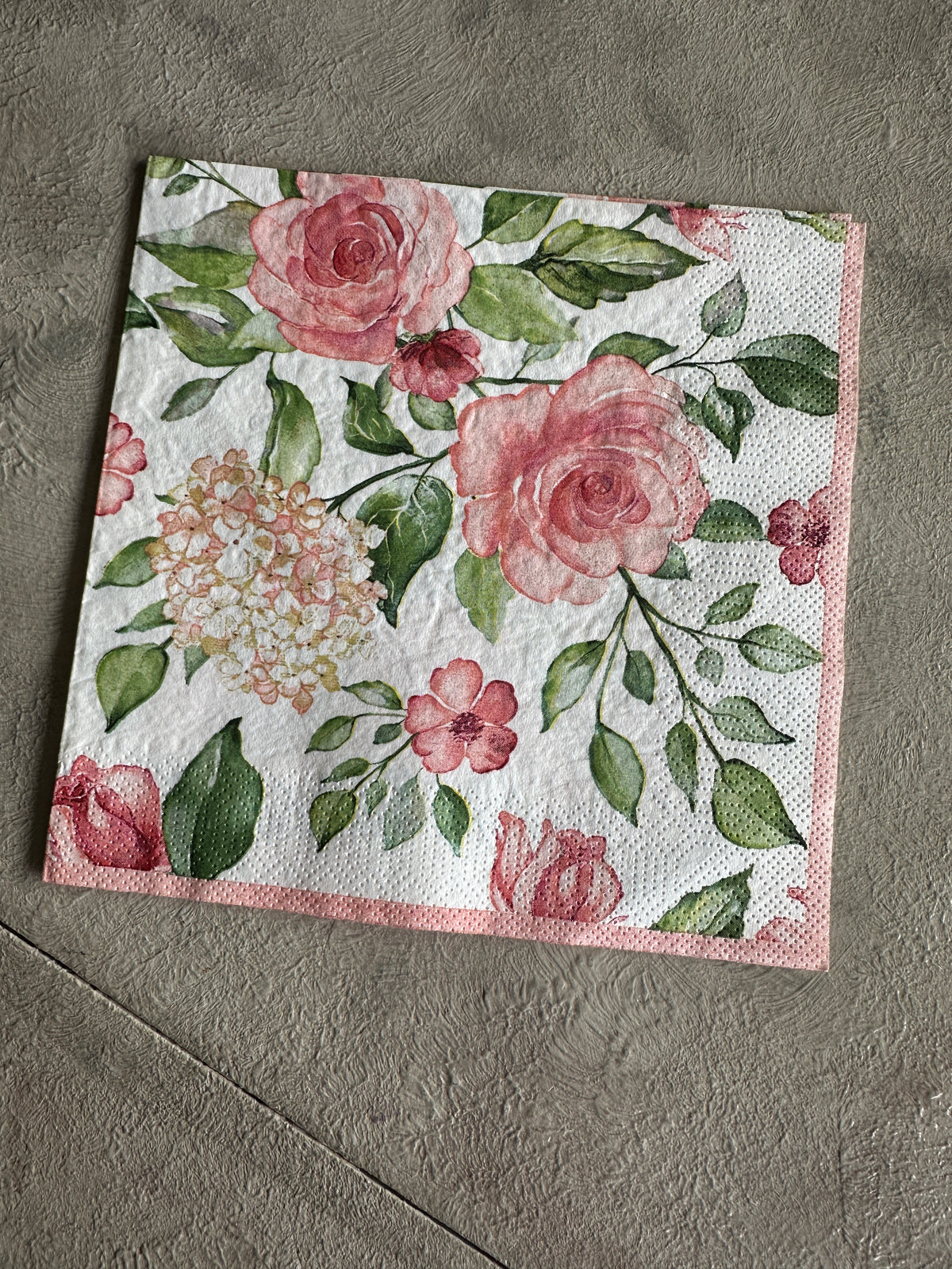 Water colour Hydrangea Napkin for Decoupage