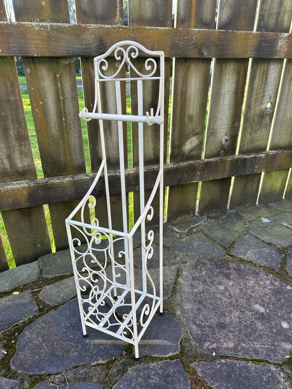 Cream Filigree Toilet Roll Holder Collect only