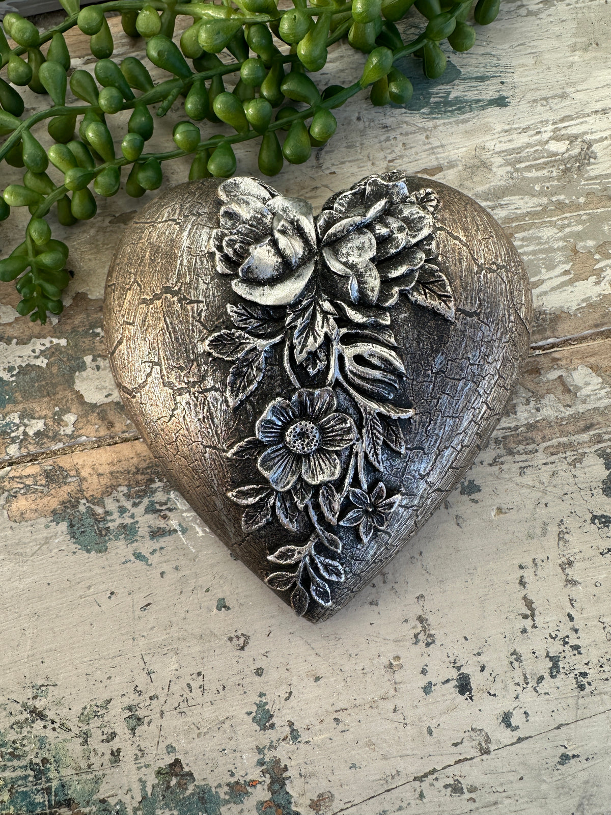 Wall heart Silver Filigree Middle and bronze