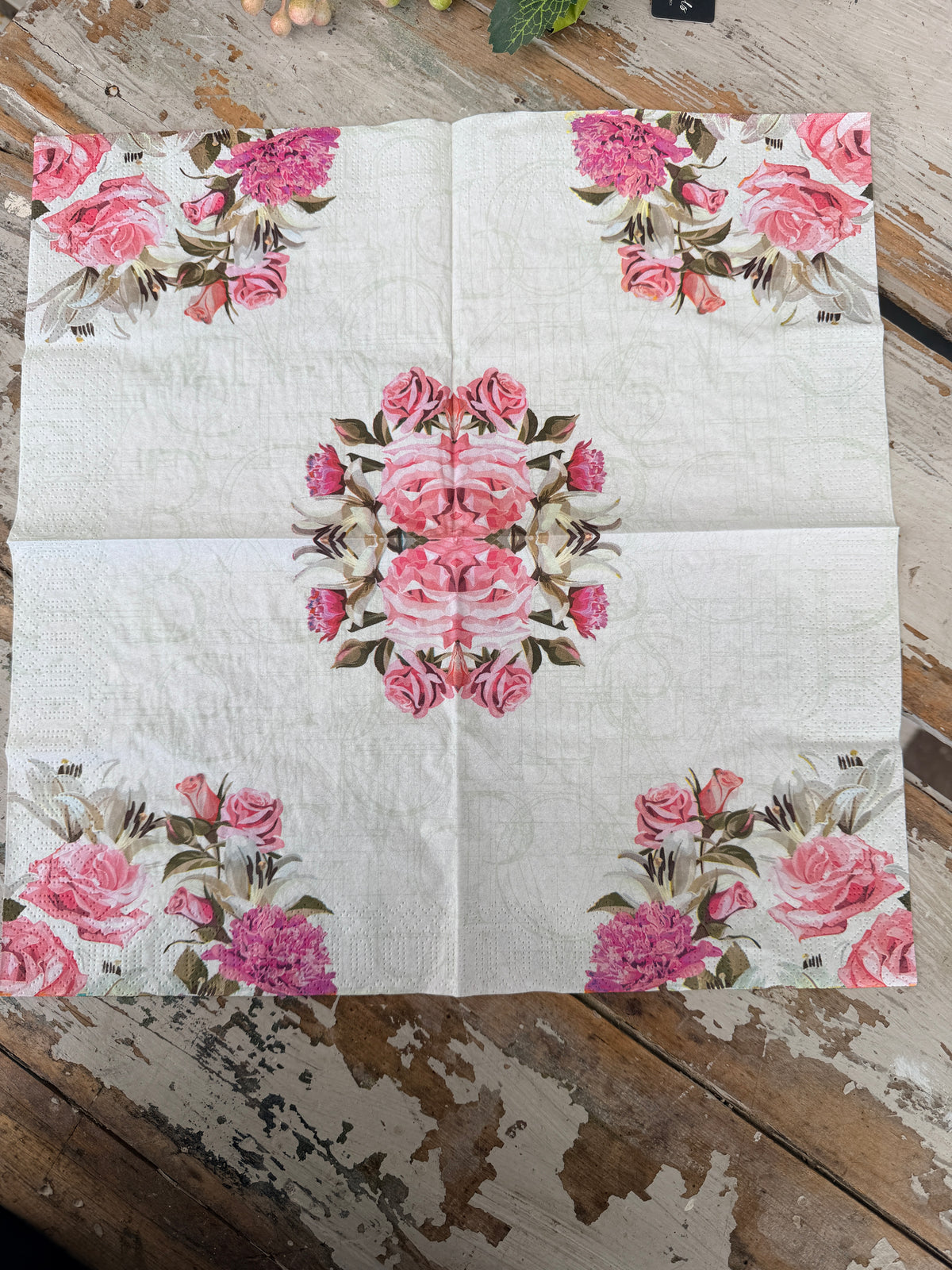 Rose Letters Napkin for Decoupage