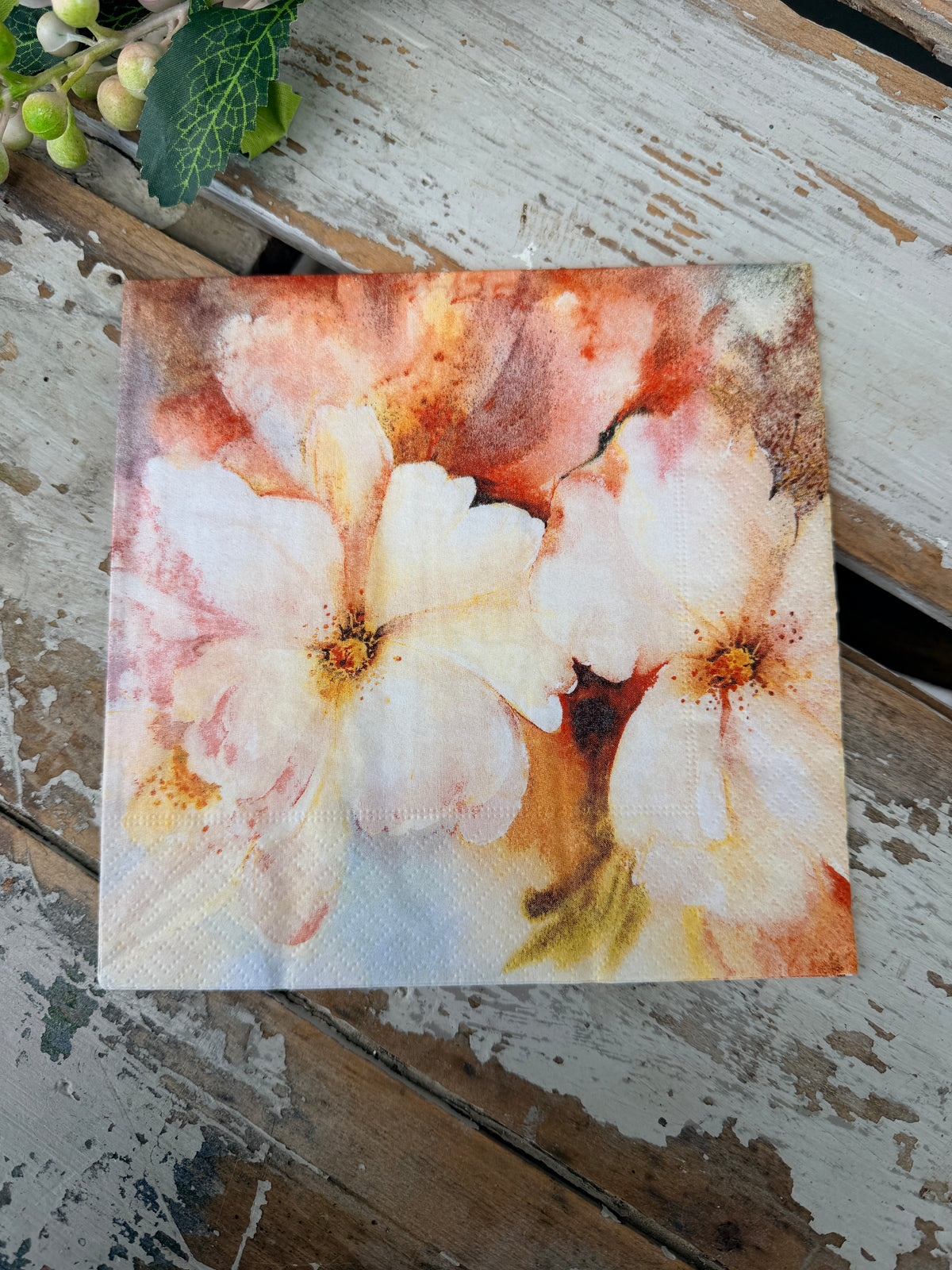 Painted Blooms Napkin for Decoupage