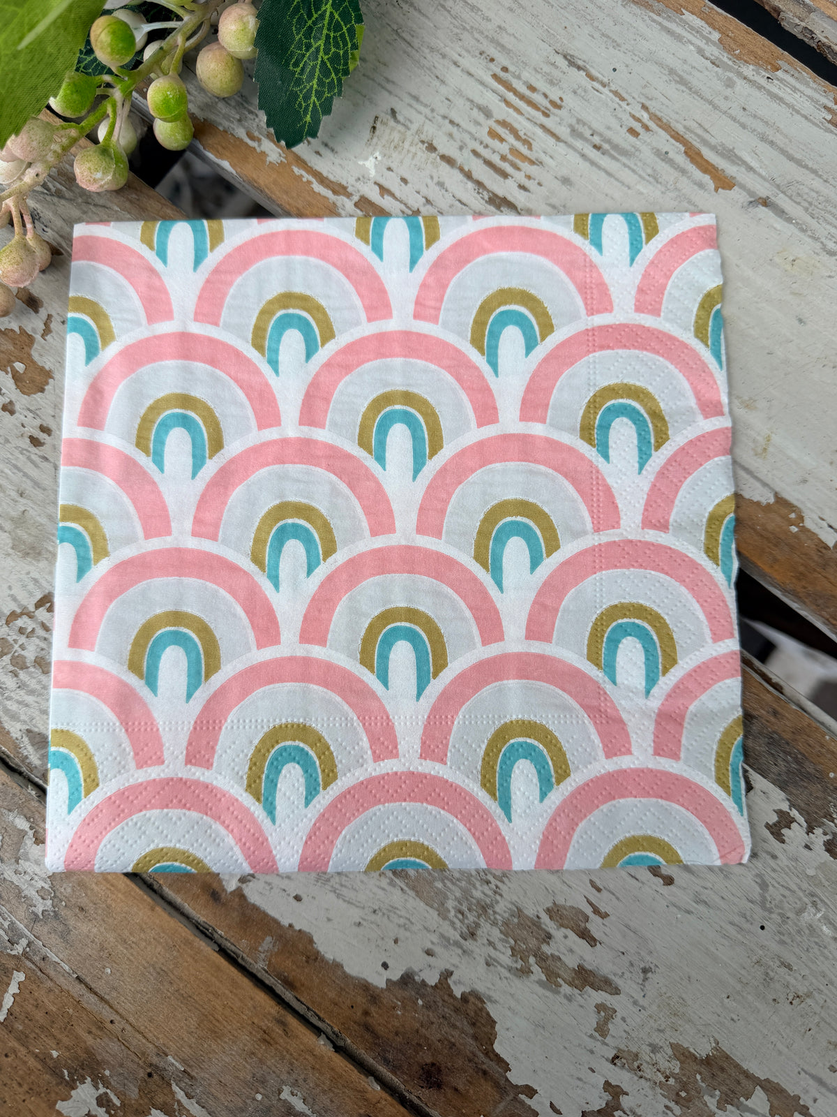 Soft Rainbow Napkin for Decoupage