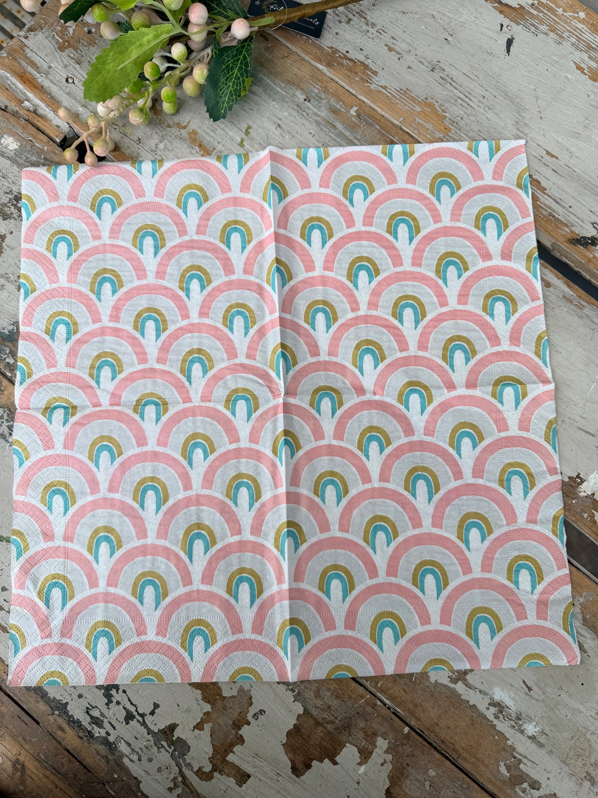 Soft Rainbow Napkin for Decoupage