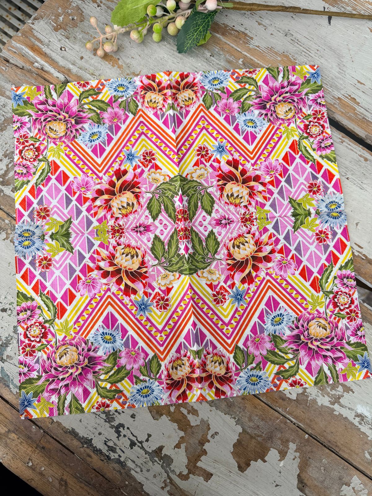Mexican Flower Napkin for Decoupage