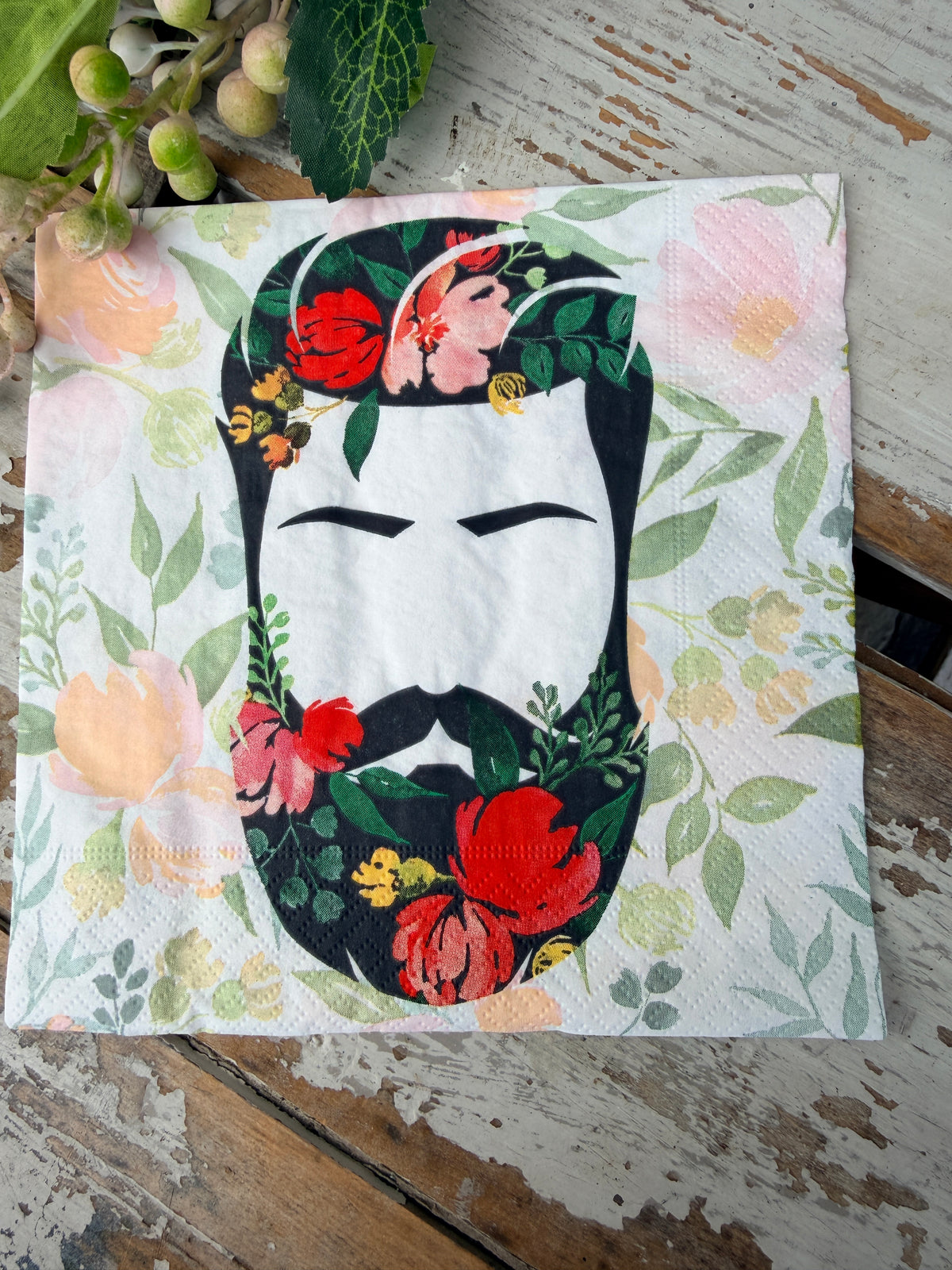 Beard Napkin for Decoupage