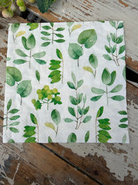 Fresh Leaves Napkin for Decoupage