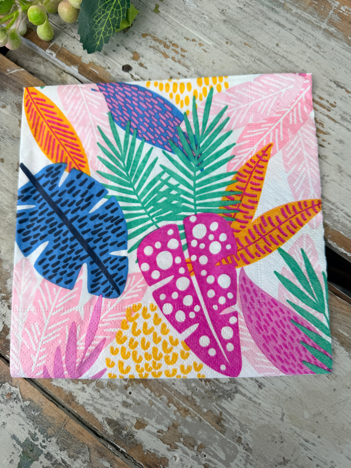 Bright Wild Leaves Napkin for Decoupage