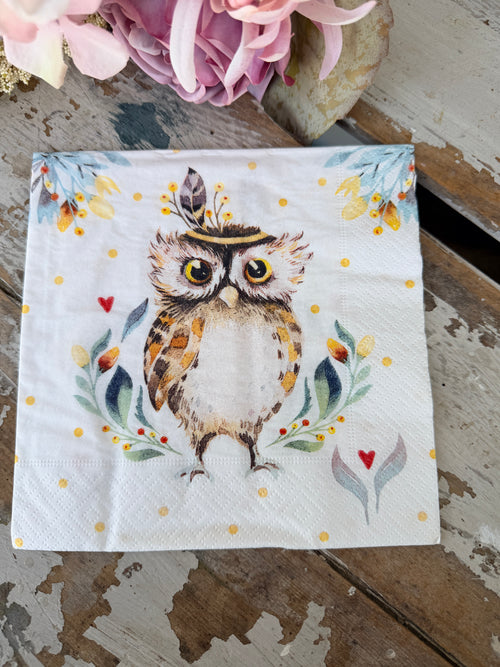 Owl Napkin for Decoupage