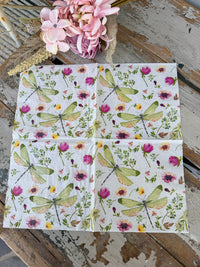 Dragonfly Field Napkin for Decoupage