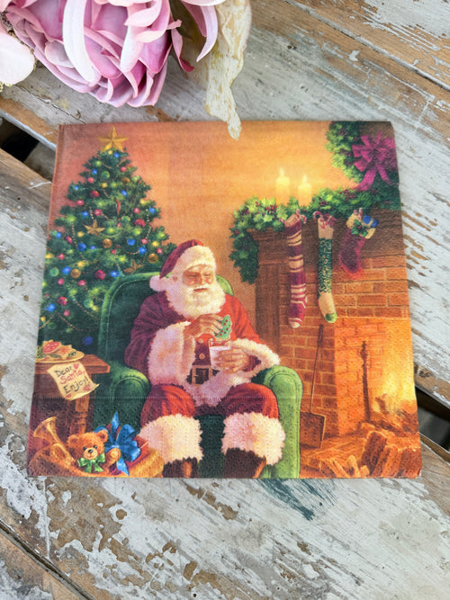 Santa at Home Napkin for Decoupage