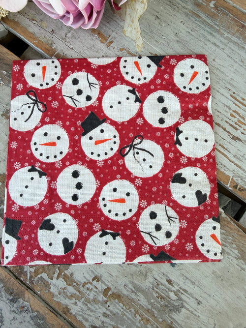 Jolly Snowman Napkin for Decoupage