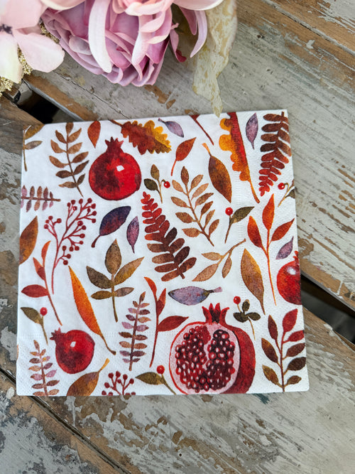 Pomegranate Napkin for Decoupage