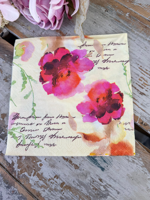 Poem Napkin for Decoupage