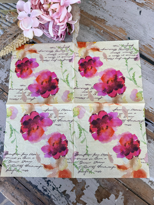 Poem Napkin for Decoupage