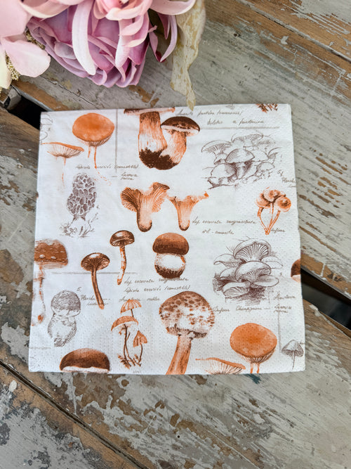 Mushrooms Napkin for Decoupage