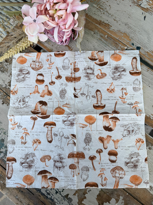 Mushrooms Napkin for Decoupage