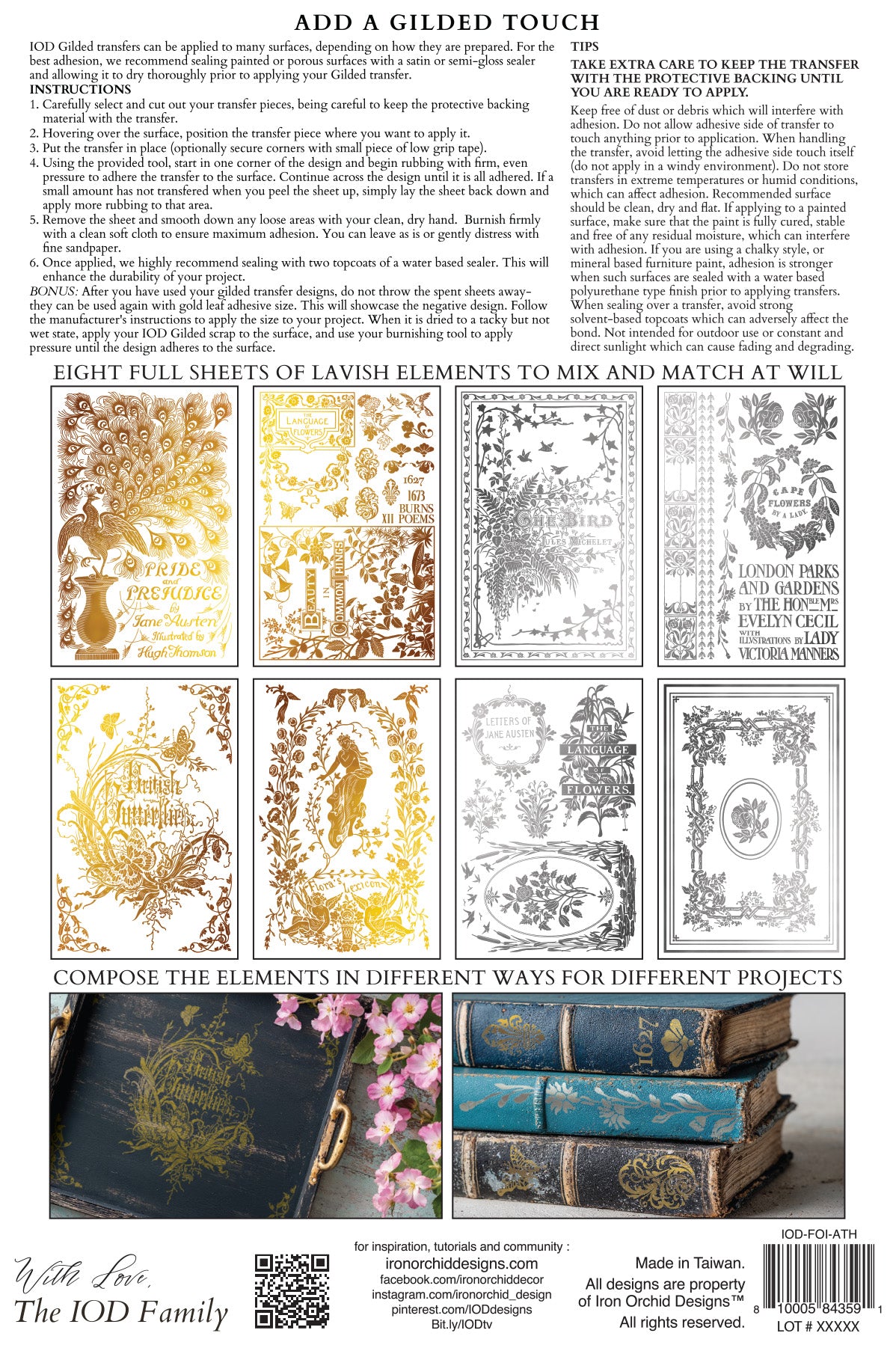 Athenaeum IOD Gilded Transfer small 8 sheets