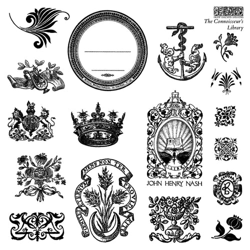 The Connoisseur's Library Labels IOD Stamp 4 sheets