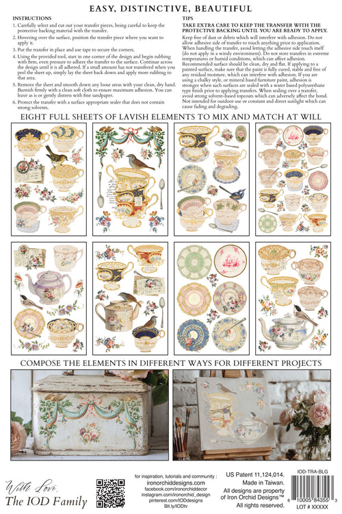 The Belgravia IOD Transfer small 8 sheets