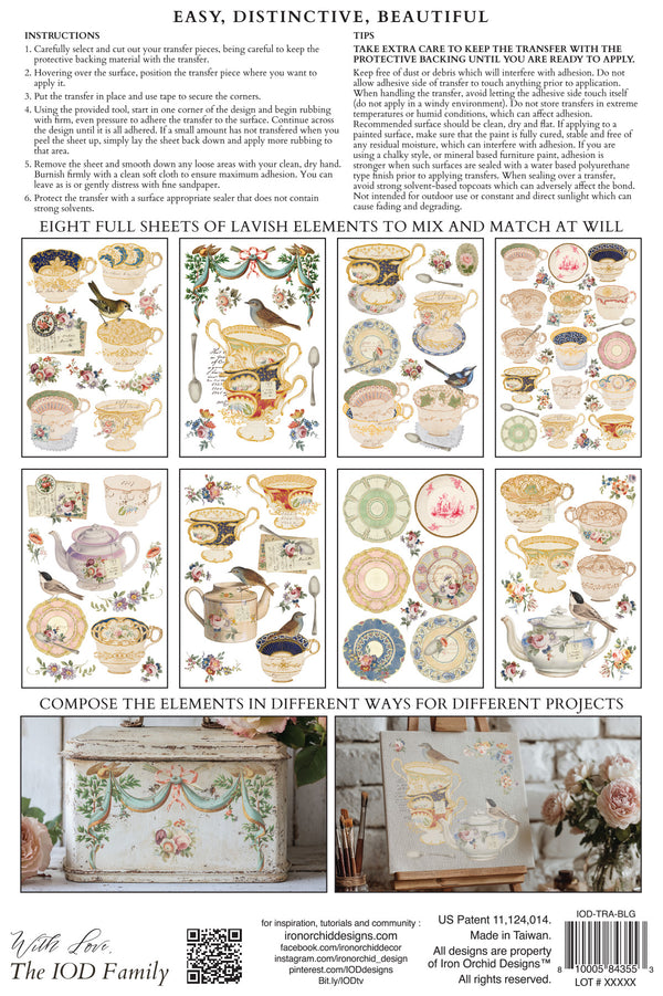 The Belgravia IOD Transfer small 8 sheets