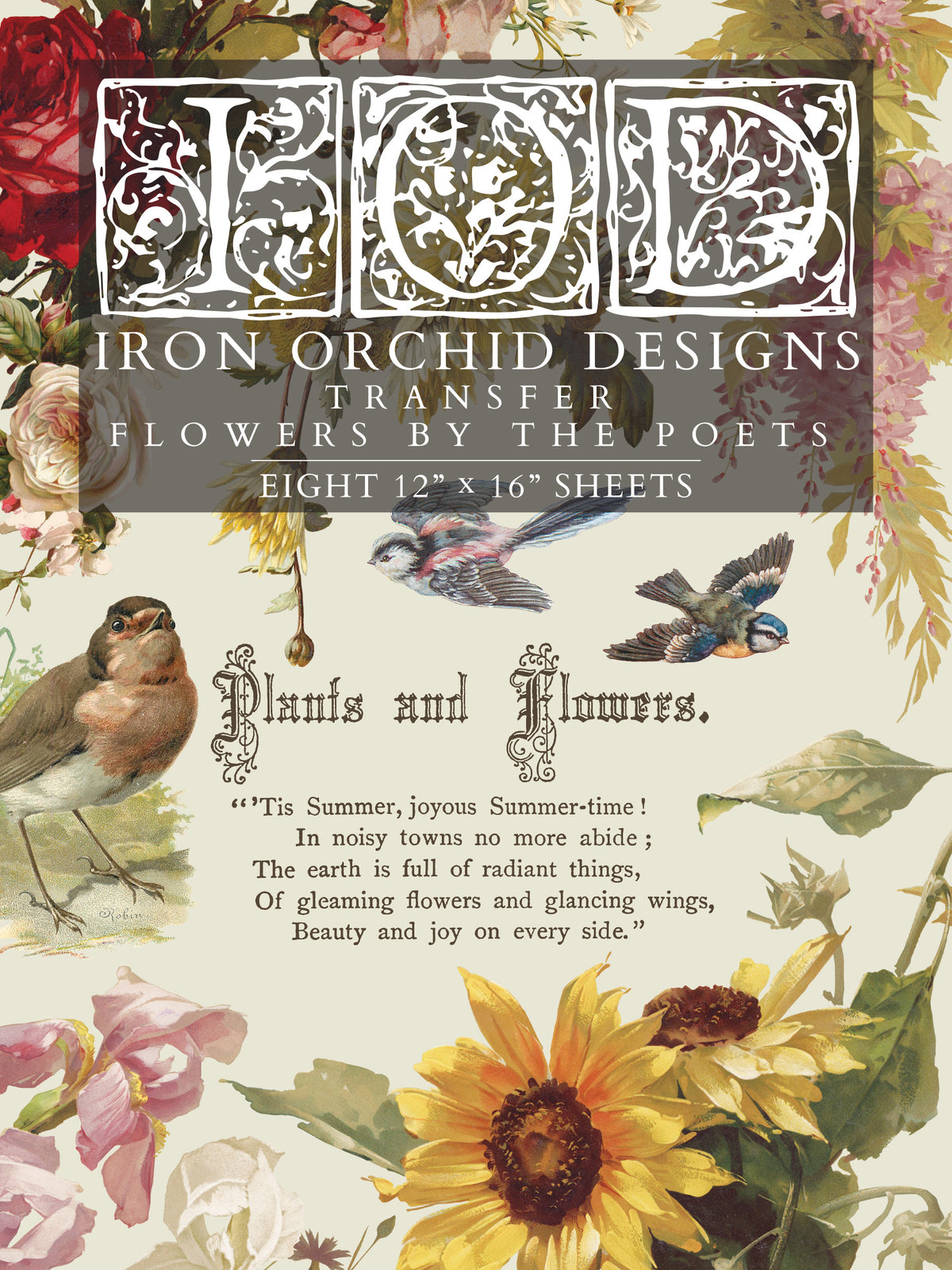 Flowers by the Poets IOD Transfer 8 sheets