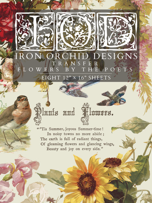 Flowers by the Poets IOD Transfer 8 sheets