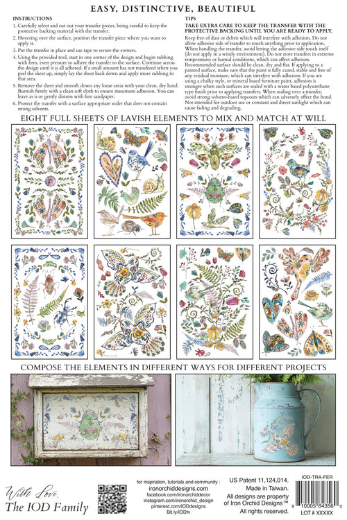 Fern Fables IOD Transfer small 8 sheets
