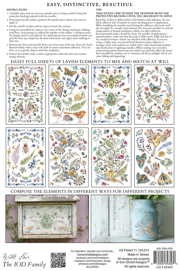 Fern Fables IOD Transfer small 8 sheets
